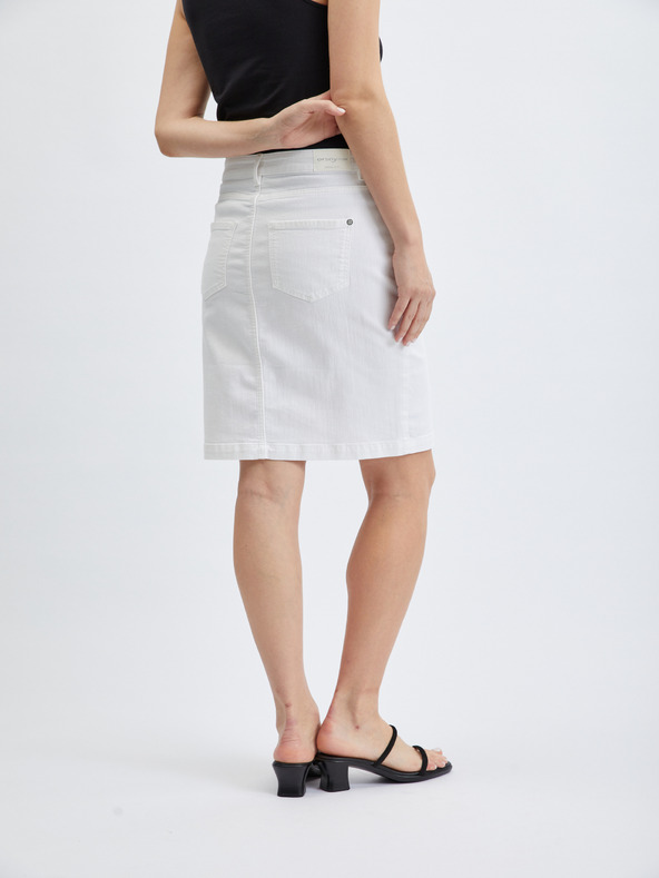 Orsay Biela dámska džínsová sukňa ORSAY