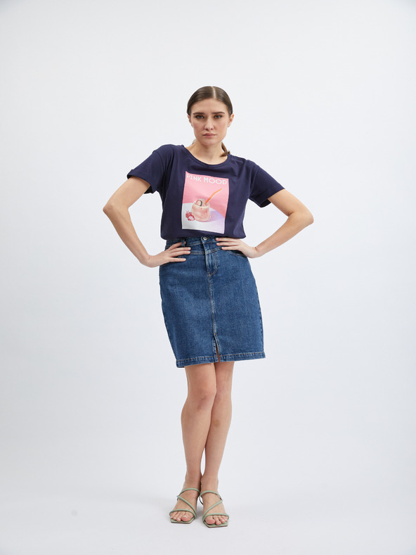 Orsay Modrá dámska džínsová sukňa ORSAY