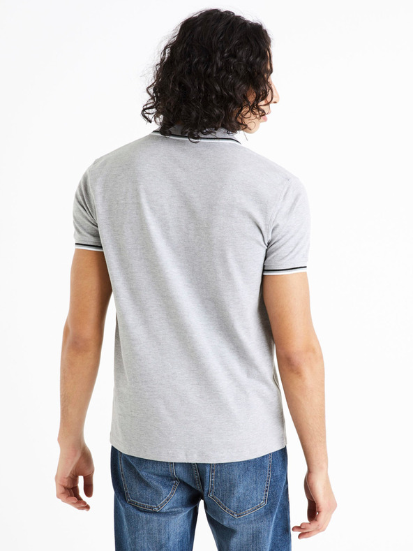 Celio Svetlošedé pánske polo tričko Celio Decolrayeb