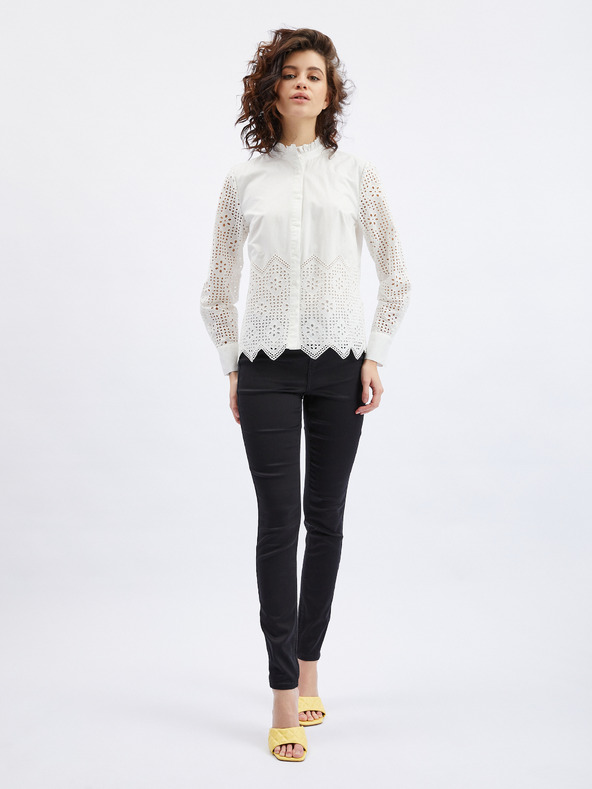 Orsay Biela dámska blúzka s ozdobnými detailmi ORSAY