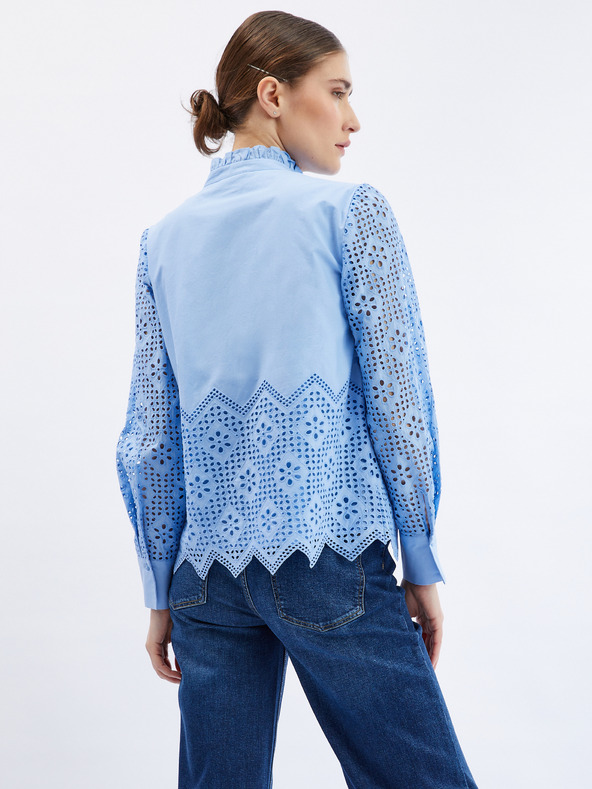 Orsay Svetlomodrá dámska blúzka s ozdobnými detailmi ORSAY