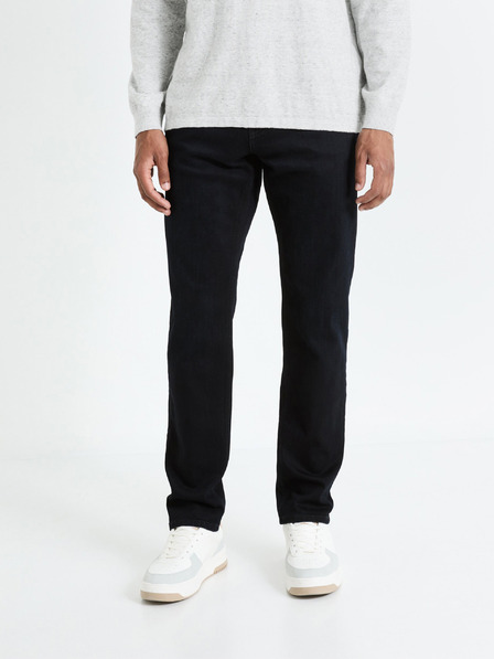 Celio Čierne pánske džínsy rovného strihu Celio Fobody15