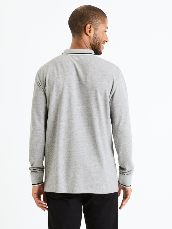 Celio Svetlošedé pánske polo tričko Celio Decoml