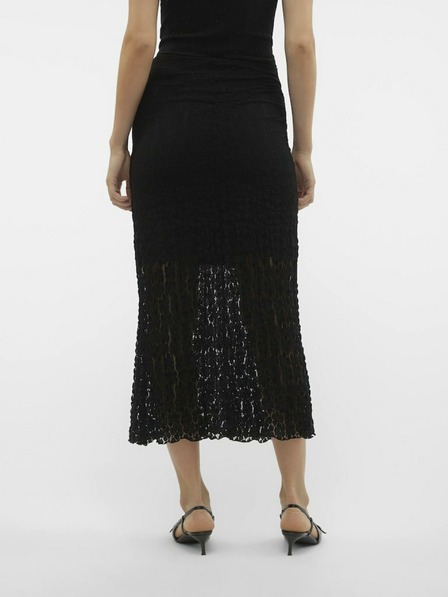 AWARE by VERO MODA Čierna dámska čipkovaná maxi sukňa AWARE by VERO MODA Vania