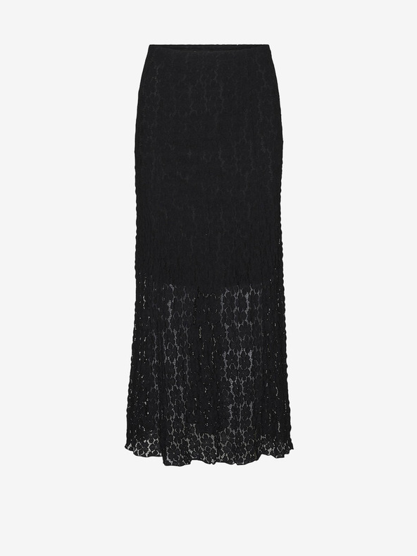 AWARE by VERO MODA Čierna dámska čipkovaná maxi sukňa AWARE by VERO MODA Vania