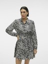 Vero Moda Bielo-čierne dámske vzorované košeľové šaty Vero Moda Debby