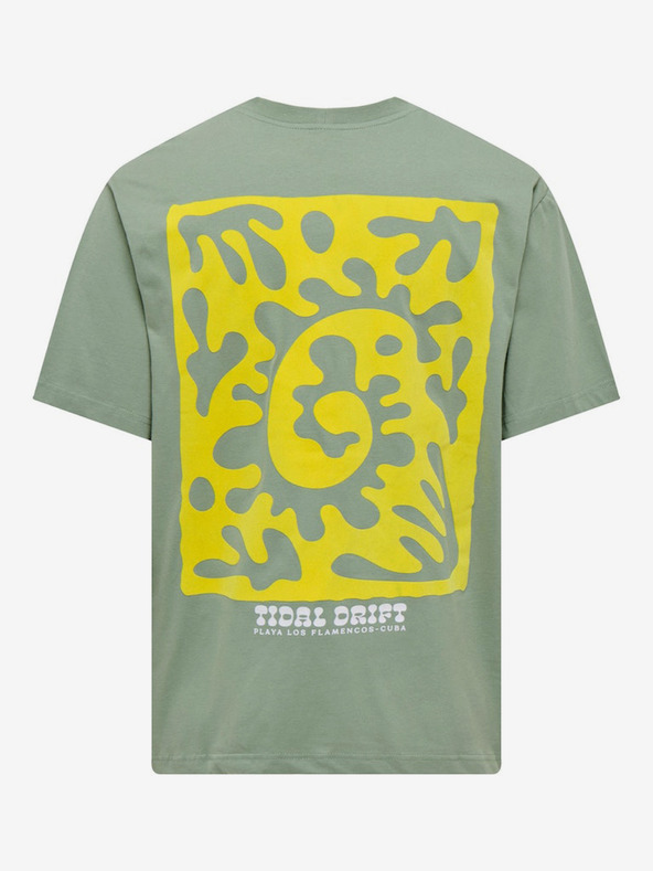 ONLY & SONS Svetlozelené pánske tričko ONLY & SONS Lucian