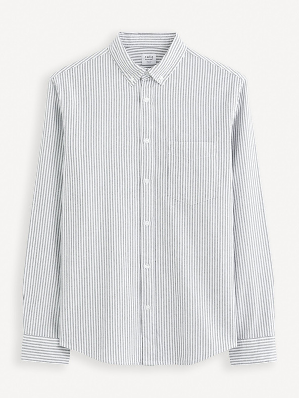Celio Svetlošedá pánska pruhovaná košeľa Celio Caoxfordy