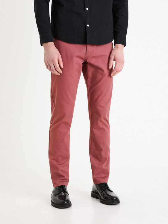 Celio Vínové pánske chino nohavice Celio Tocharles