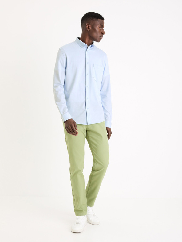 Celio Svetlozelené pánske chino nohavice Celio Tocharles