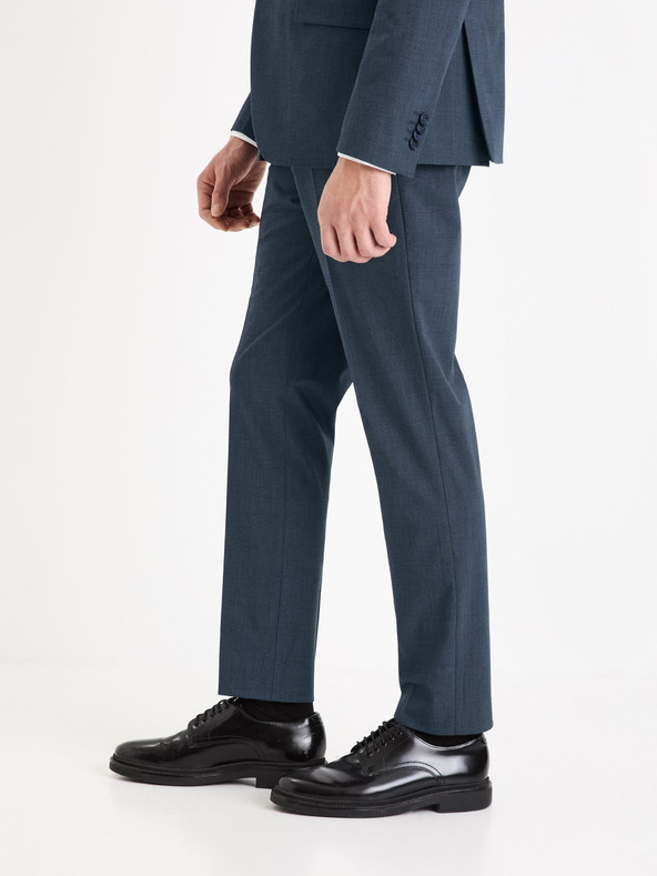 Celio Tmavomodré pánske kockované nohavice Celio Gogabinfun