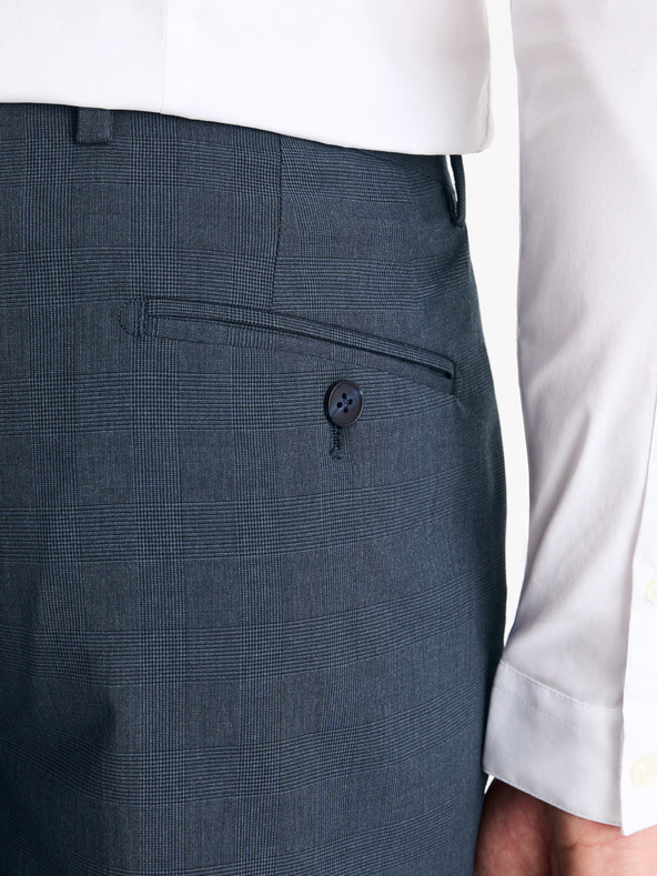 Celio Tmavomodré pánske kockované nohavice Celio Gogabinfun