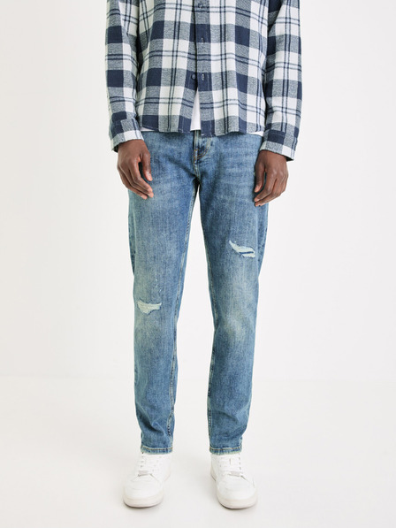 Celio Modré pánske slim fit džínsy Celio Gostroy