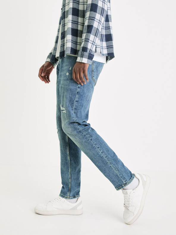 Celio Modré pánske slim fit džínsy Celio Gostroy