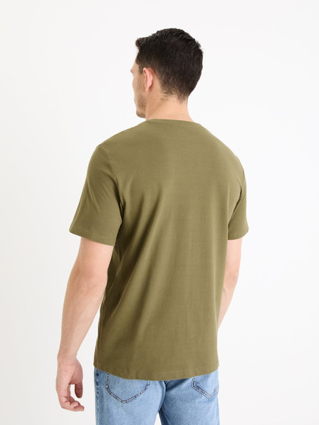Celio Khaki pánske základné tričko Celio Gepik