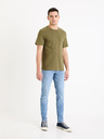 Celio Khaki pánske základné tričko Celio Gepik