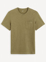 Celio Khaki pánske základné tričko Celio Gepik