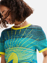 Desigual Žlto-modré dámske pletené tričko Desigual Sun