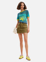 Desigual Žlto-modré dámske pletené tričko Desigual Sun