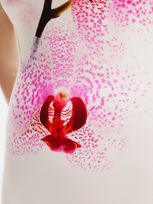 Desigual Desigual Lila Lacroix biele dámske kvetované midi šaty