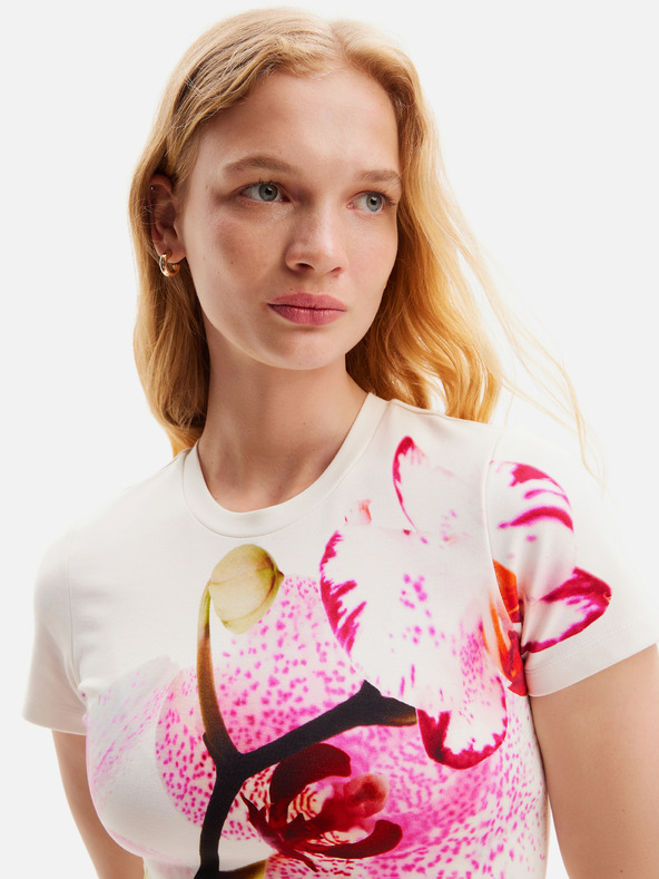 Desigual Desigual Lila Lacroix biele dámske kvetované midi šaty