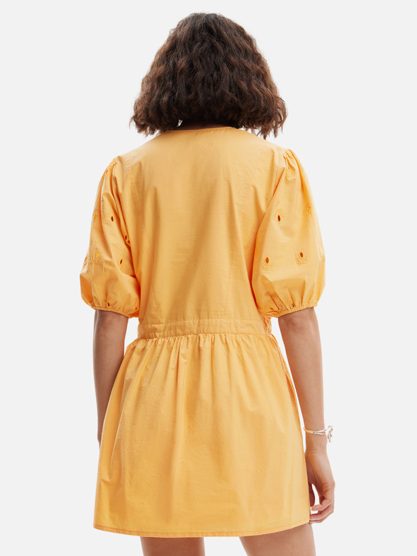 Desigual Oranžové dámske mini šaty Desigual Lombard