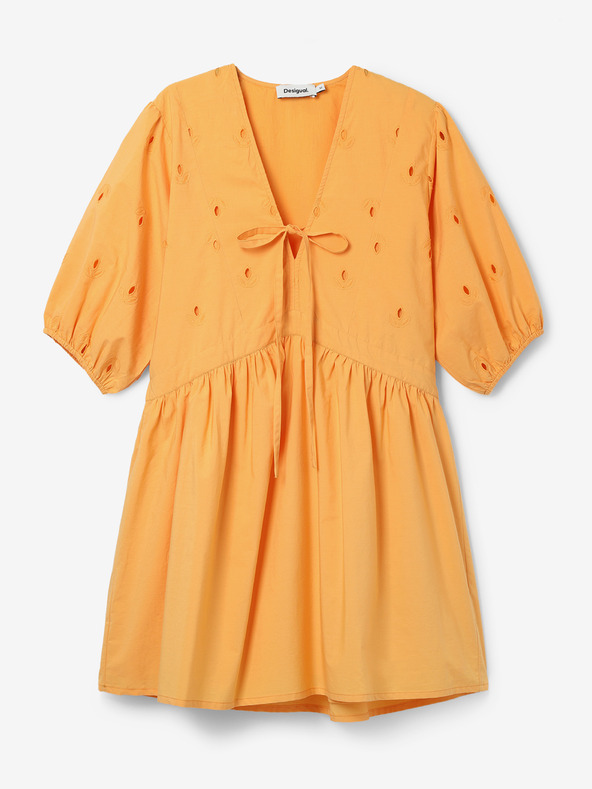 Desigual Oranžové dámske mini šaty Desigual Lombard