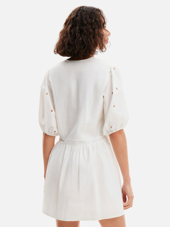 Desigual Biele dámske mini šaty Desigual Lombard