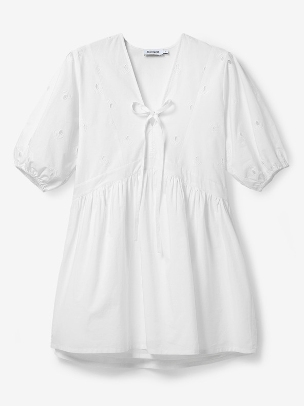 Desigual Biele dámske mini šaty Desigual Lombard