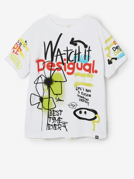 Desigual Biele chlapčenské tričko Desigual Aslan