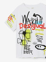 Desigual Biele chlapčenské tričko Desigual Aslan