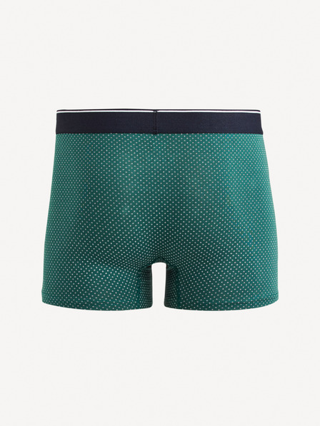Celio Tmavozelené pánske vzorované boxerky Celio Mitch
