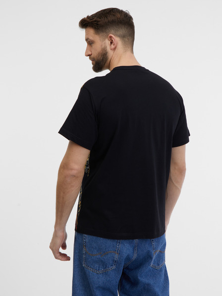 Versace Jeans Couture Čierne pánske vzorované tričko Versace Jeans Couture