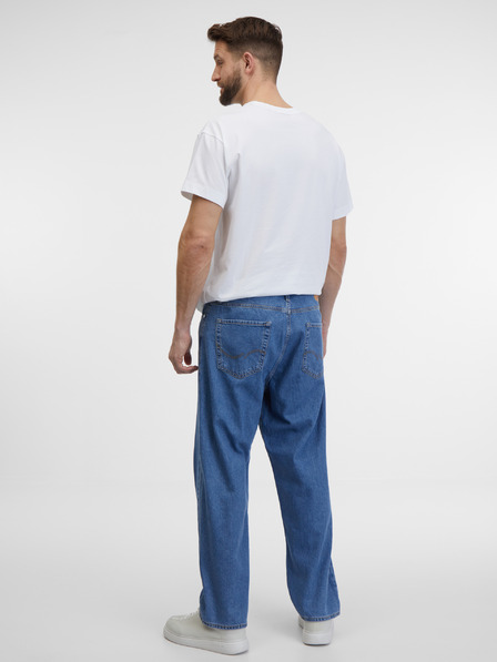Jack & Jones Modré pánske džínsy rovného strihu Jack & Jones Alex