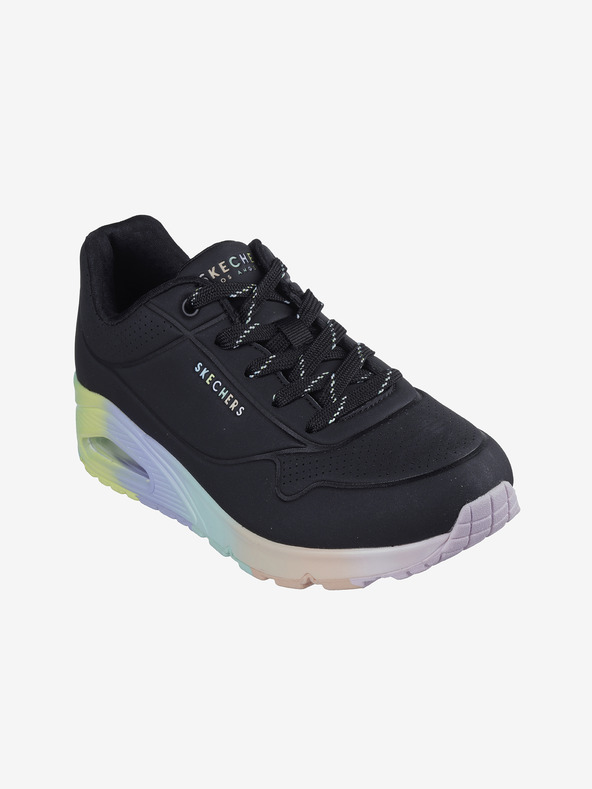 Skechers Čierne dámske tenisky Skechers Uno - Rainbow Souls