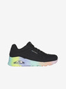 Skechers Čierne dámske tenisky Skechers Uno - Rainbow Souls