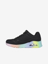 Skechers Čierne dámske tenisky Skechers Uno - Rainbow Souls