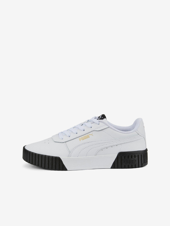 Puma Biele dámske kožené tenisky Puma Carina 2.0