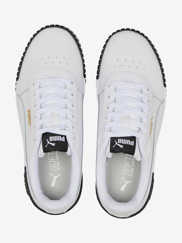 Puma Biele dámske kožené tenisky Puma Carina 2.0