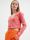 Vero Moda Oranžové dámske nohavice so širokými nohavicami VERO MODA Lis Cookie