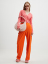 Vero Moda Oranžové dámske nohavice so širokými nohavicami VERO MODA Lis Cookie