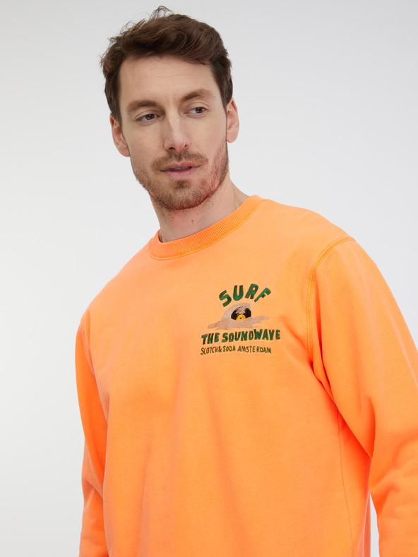 Scotch & Soda Oranžová pánska mikina Scotch & Soda