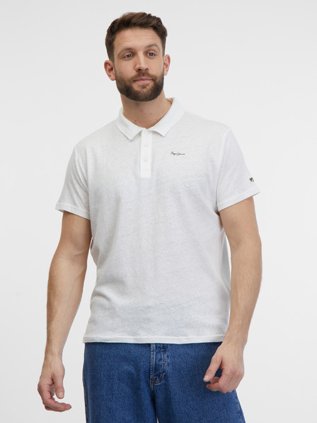 Pepe Jeans Krémová pánska polokošeľa s plátnom Pepe Jeans Faren