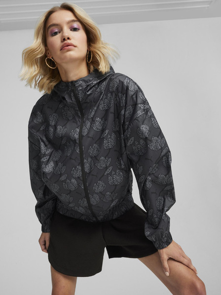 Puma Šedá dámska vetrovka Puma Blossom AOP Ľahká vzorovaná bunda
