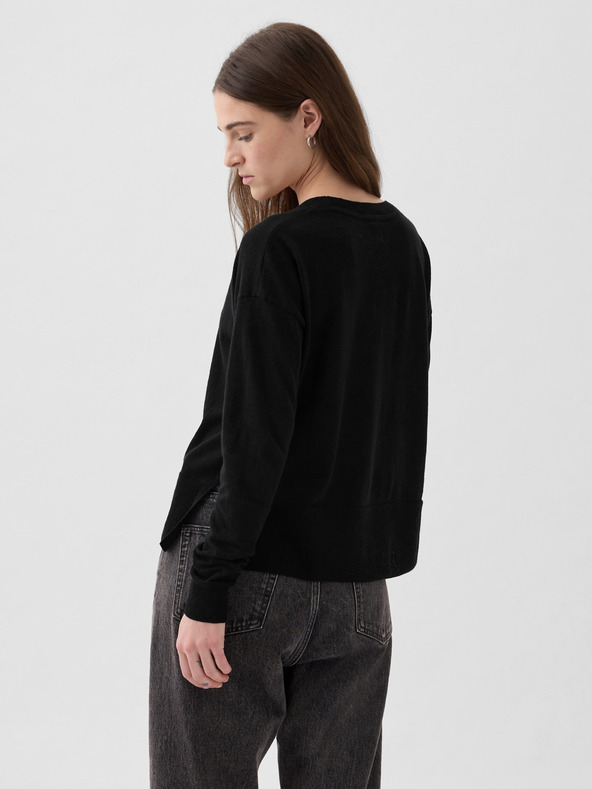 GAP Ľanový sveter s rázporkami GAP