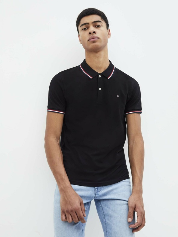 Celio Čierna pánska polokošeľa Celio Necetwo