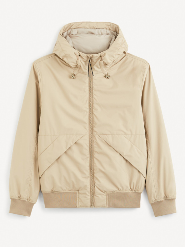 Celio Béžová pánska bunda Celio Guhoodie