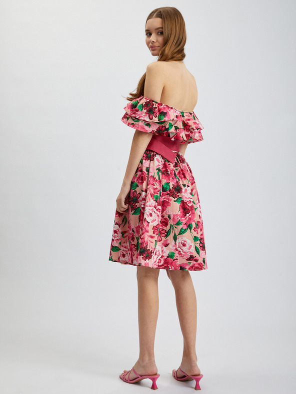 Orsay Tmavoružové dámske kvetované šaty ORSAY