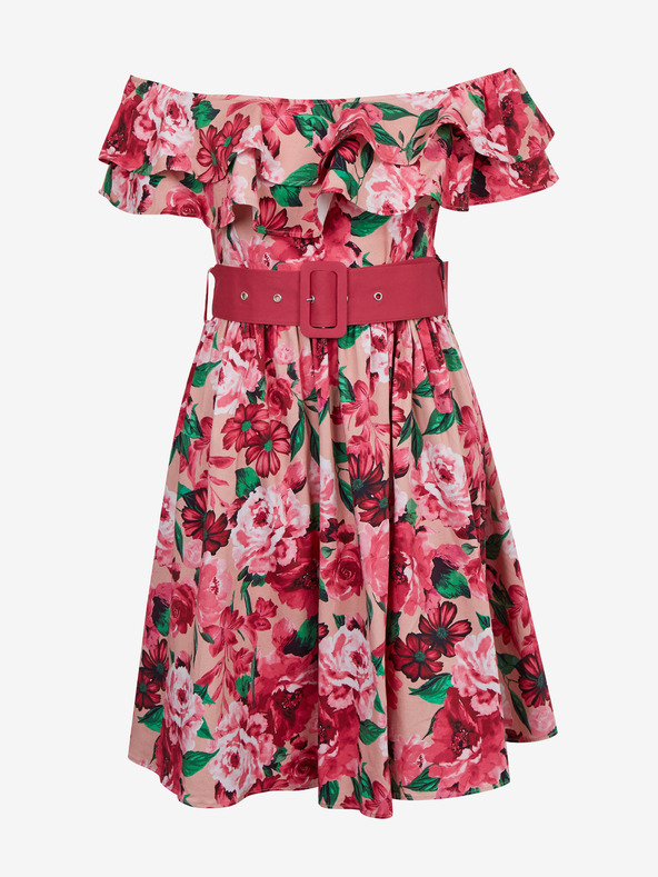 Orsay Tmavoružové dámske kvetované šaty ORSAY