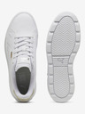 Puma Biele dámske kožené tenisky na platforme Puma Metallic Shine